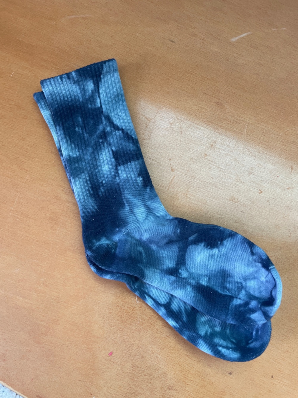 NEW blue indigo tie dye cotton tube socks Korea